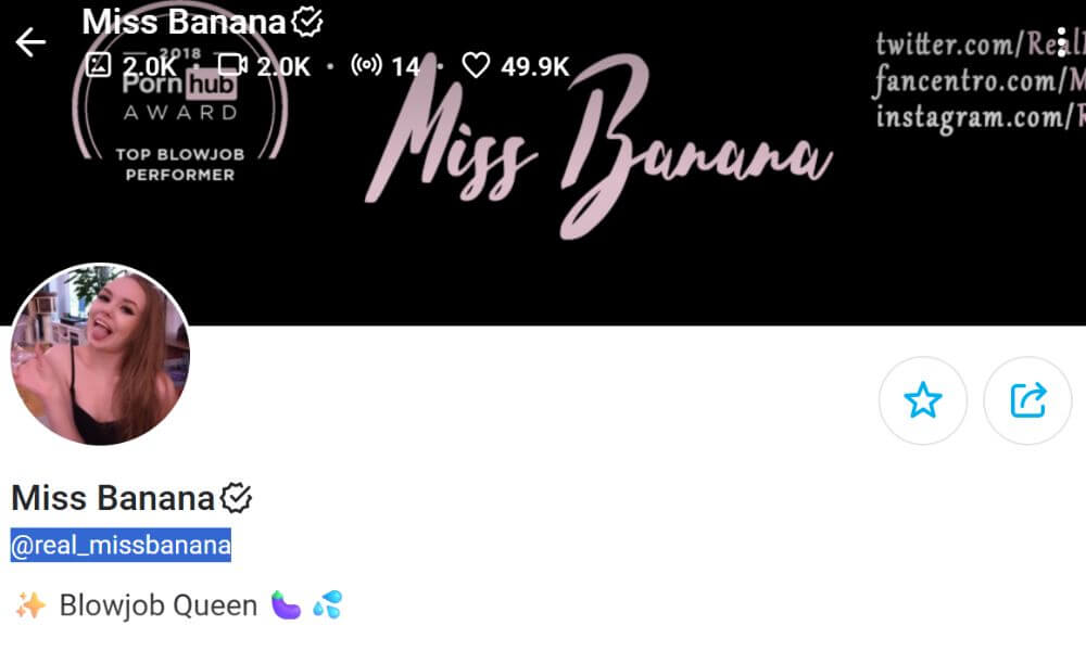 Miss Banana (OnlyFans Accounts)