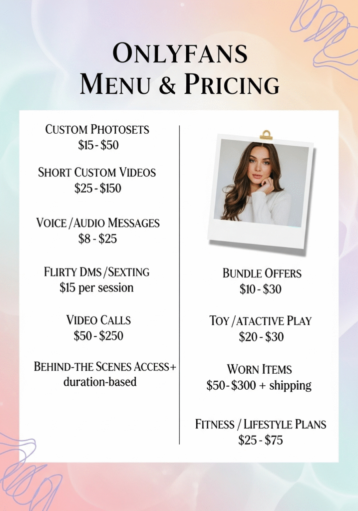 OnlyFans Menu Examples